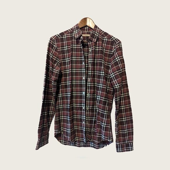 BURBERRY - Red check shirt - Sz S - Picture 1 of 9